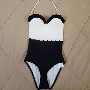 Topshop Scalloped One-piece Swimsuit US size 4
